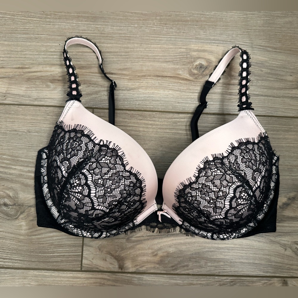 Victoria's Secret Black Lace and Pink Bra